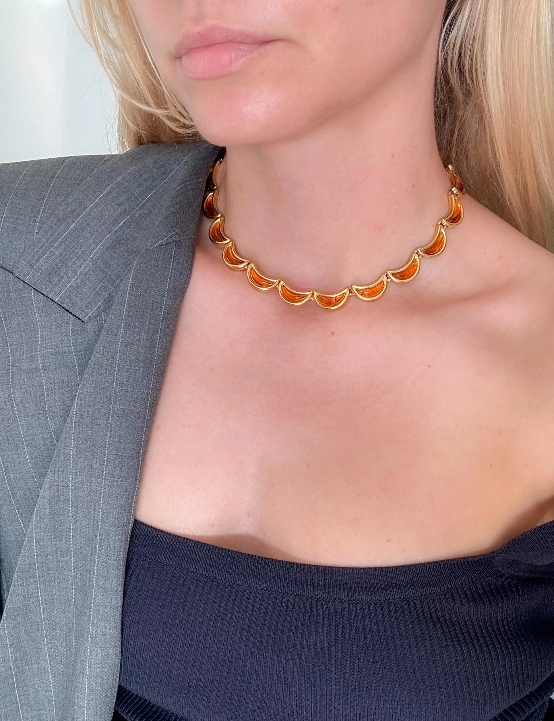 Vintage Nina Ricci Necklace, Gold Tone Necklace, Choker Necklace, gold wheat , Vintage bridal , Jewelry for Women, Personalized Gifts