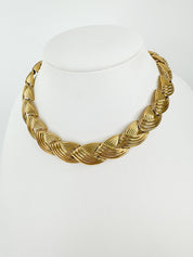 Vintage Nina Ricci Necklace, Gold Tone Necklace, Choker Necklace, gold wheat Charm, Vintage bridal , Jewelry for Women, Personalized Gifts