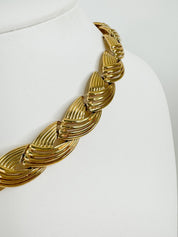 Vintage Nina Ricci Necklace, Gold Tone Necklace, Choker Necklace, gold wheat Charm, Vintage bridal , Jewelry for Women, Personalized Gifts