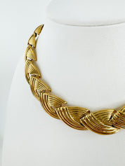 Vintage Nina Ricci Necklace, Gold Tone Necklace, Choker Necklace, gold wheat Charm, Vintage bridal , Jewelry for Women, Personalized Gifts
