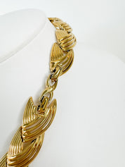 Vintage Nina Ricci Necklace, Gold Tone Necklace, Choker Necklace, gold wheat Charm, Vintage bridal , Jewelry for Women, Personalized Gifts