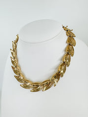 Vintage Nina Ricci Necklace, Gold Tone Necklace, Choker Necklace, gold wheat Charm, Vintage bridal , Jewelry for Women, Personalized Gifts