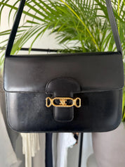 Vintage Celine bag, Celine Paris Triomphe  Shoulder Bag Blue  box Made in Italy, Celine box  bag, Celine 80s, Rare Celine bag, Gift for her