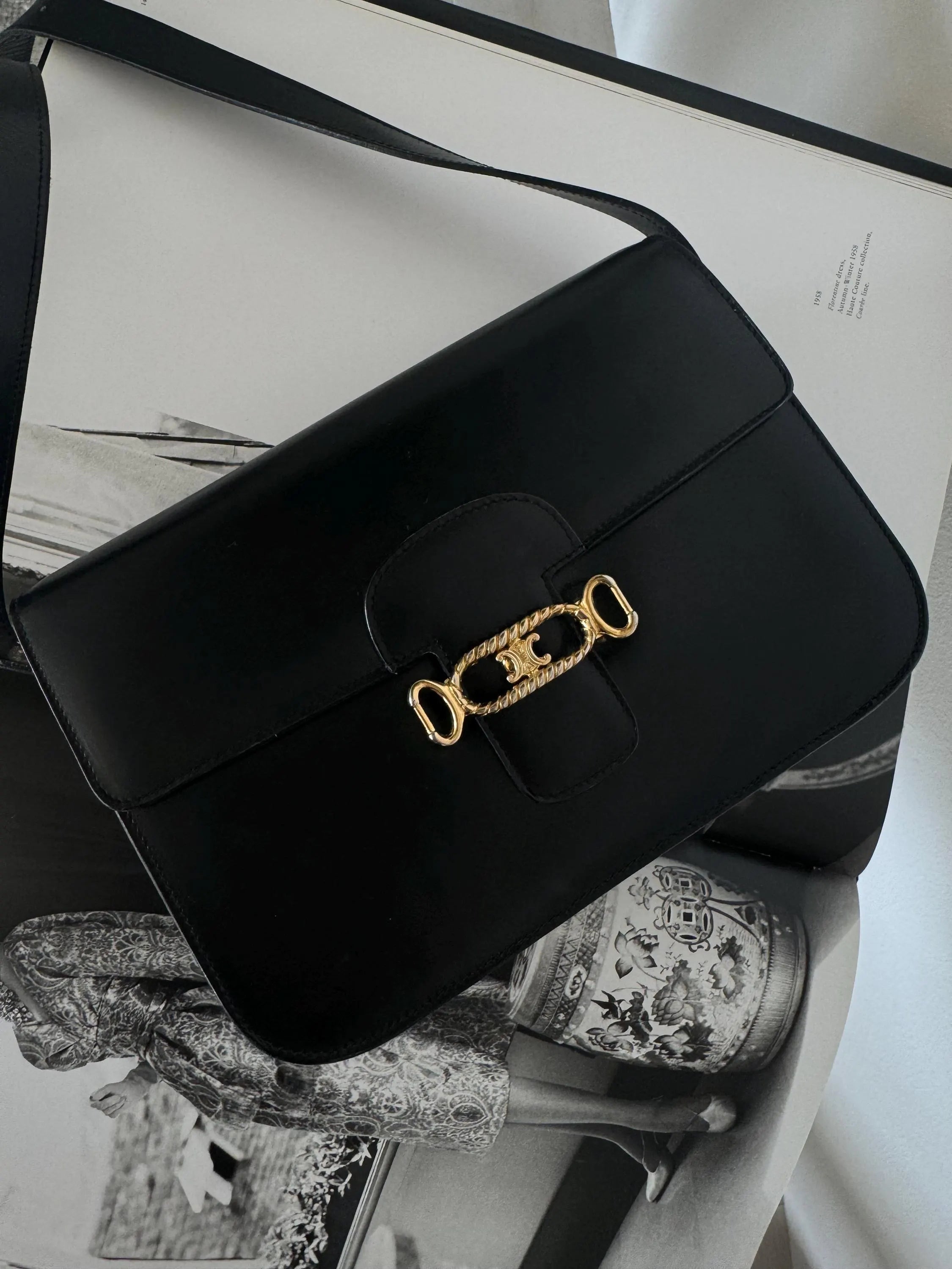 Vintage Celine bag, Celine Paris Triomphe  Shoulder Bag Blue  box Made in Italy, Celine box  bag, Celine 80s, Rare Celine bag, Gift for her