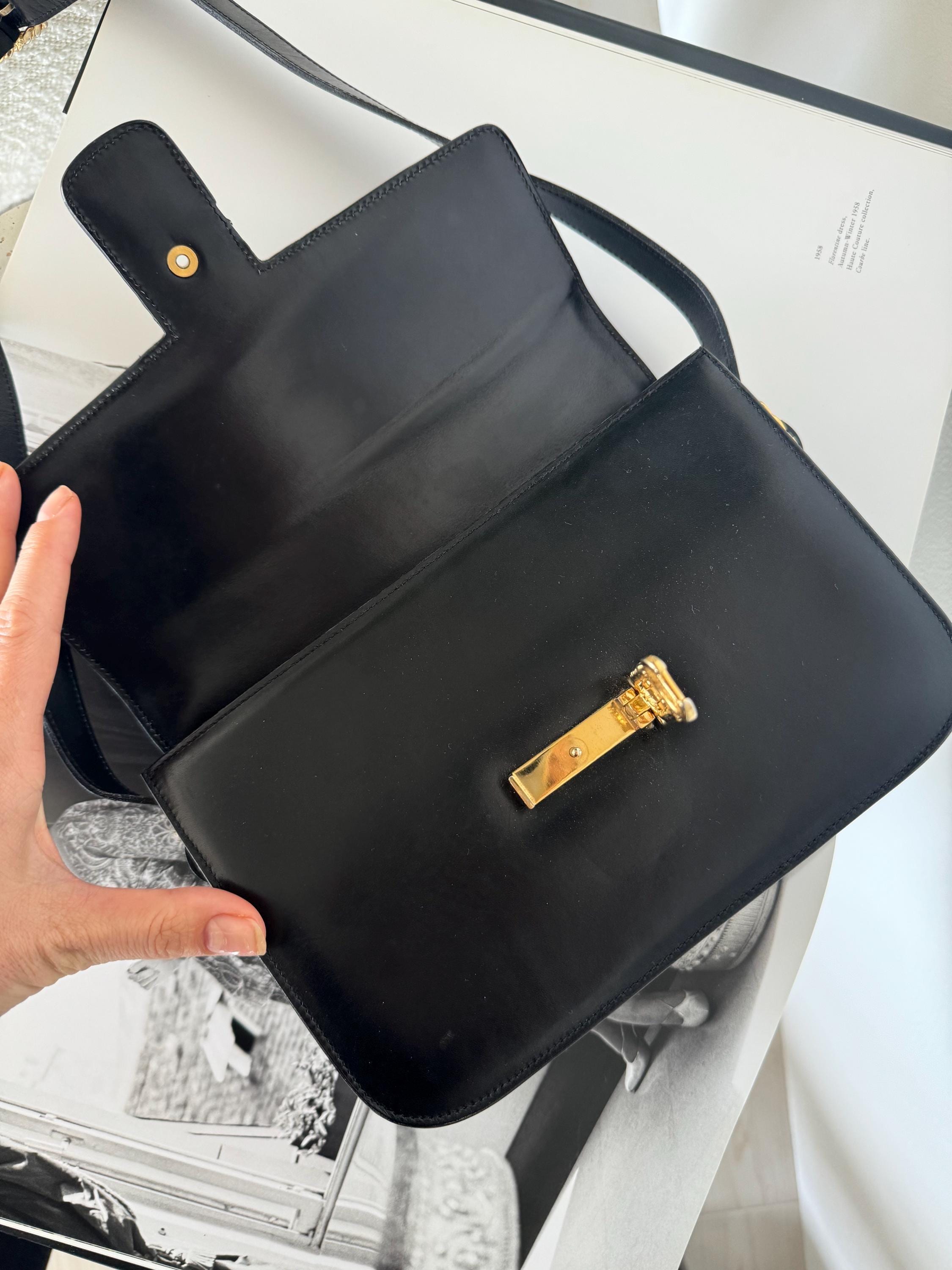 Vintage Celine bag, Celine Paris Triomphe  Shoulder Bag Blue  box Made in Italy, Celine box  bag, Celine 80s, Rare Celine bag, Gift for her