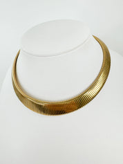 Vintage Monet Necklace, Gold Tone Necklace, minimalist Choker Necklace, massive choker, Vintage Jewelry, gaspipe necklace, Gift for her