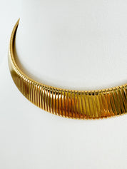 Vintage Monet Necklace, Gold Tone Necklace, minimalist Choker Necklace, massive choker, Vintage Jewelry, gaspipe necklace, Gift for her