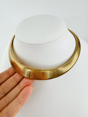Vintage Monet Necklace, Gold Tone Necklace, minimalist Choker Necklace, massive choker, Vintage Jewelry, gaspipe necklace, Gift for her