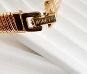 Vintage Monet Necklace, Gold Tone Necklace, minimalist Choker Necklace, massive choker, Vintage Jewelry, gaspipe necklace, Gift for her