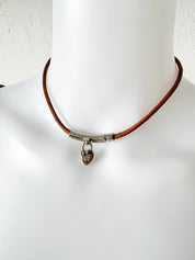 Hermès heart choker, vintage Hermès necklace, Anne de La Fantasy 2004, designer padlock necklace,  Hermès choker ,  rare Hermès jewelry