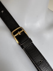 Vintage Celine black leather box bag, timeless Parisian designer handbag with refined gold details