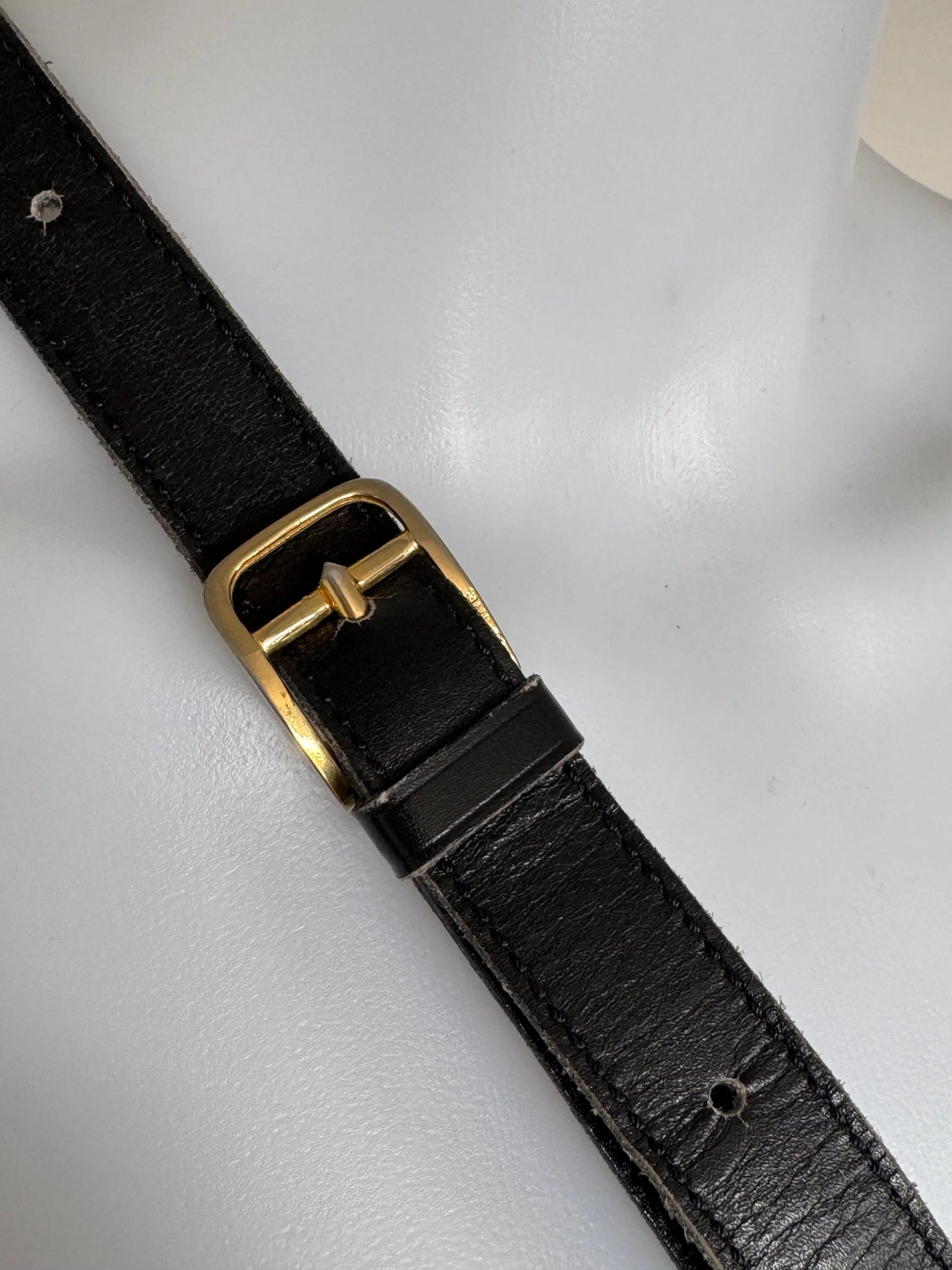 Vintage Celine black leather box bag, timeless Parisian designer handbag with refined gold details
