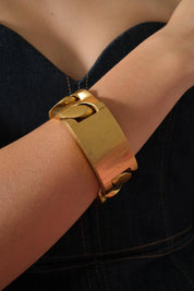 Authentic vintage Celine Phoebe Philo gold ID chain bracelet, luxury designer piece made in Italy
