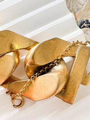 Vintage Celine Phoebe Philo gold ID chain bracelet, bold statement unisex investment piece