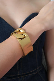 Vintage Celine gold ID chain bracelet, iconic Phoebe Philo statement piece for layering