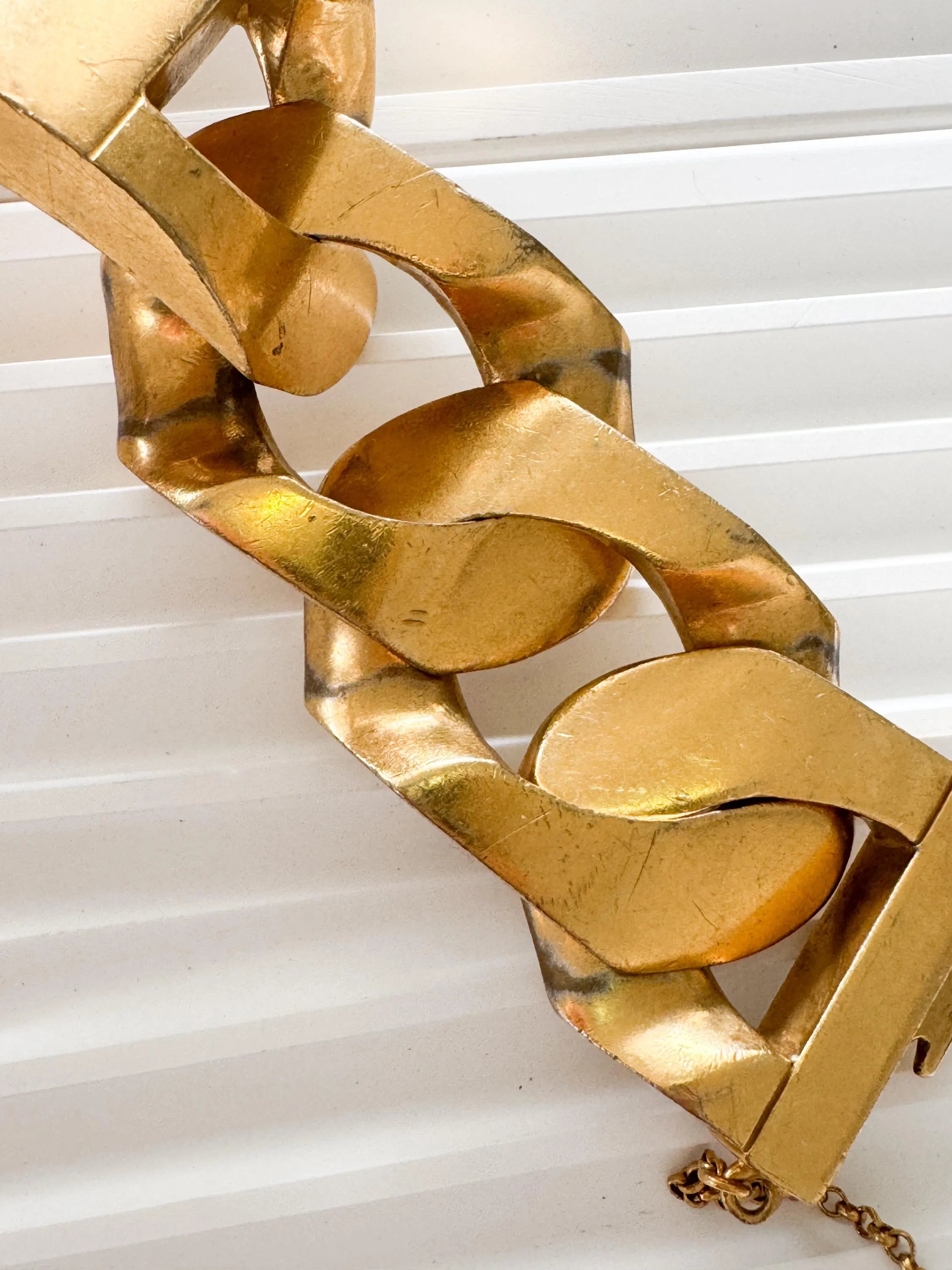 Vintage Celine Phoebe Philo gold ID chain bracelet, bold statement unisex investment piece