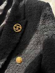 Vintage Chanel gold round CC brooch, elegant and timeless European style jewelry