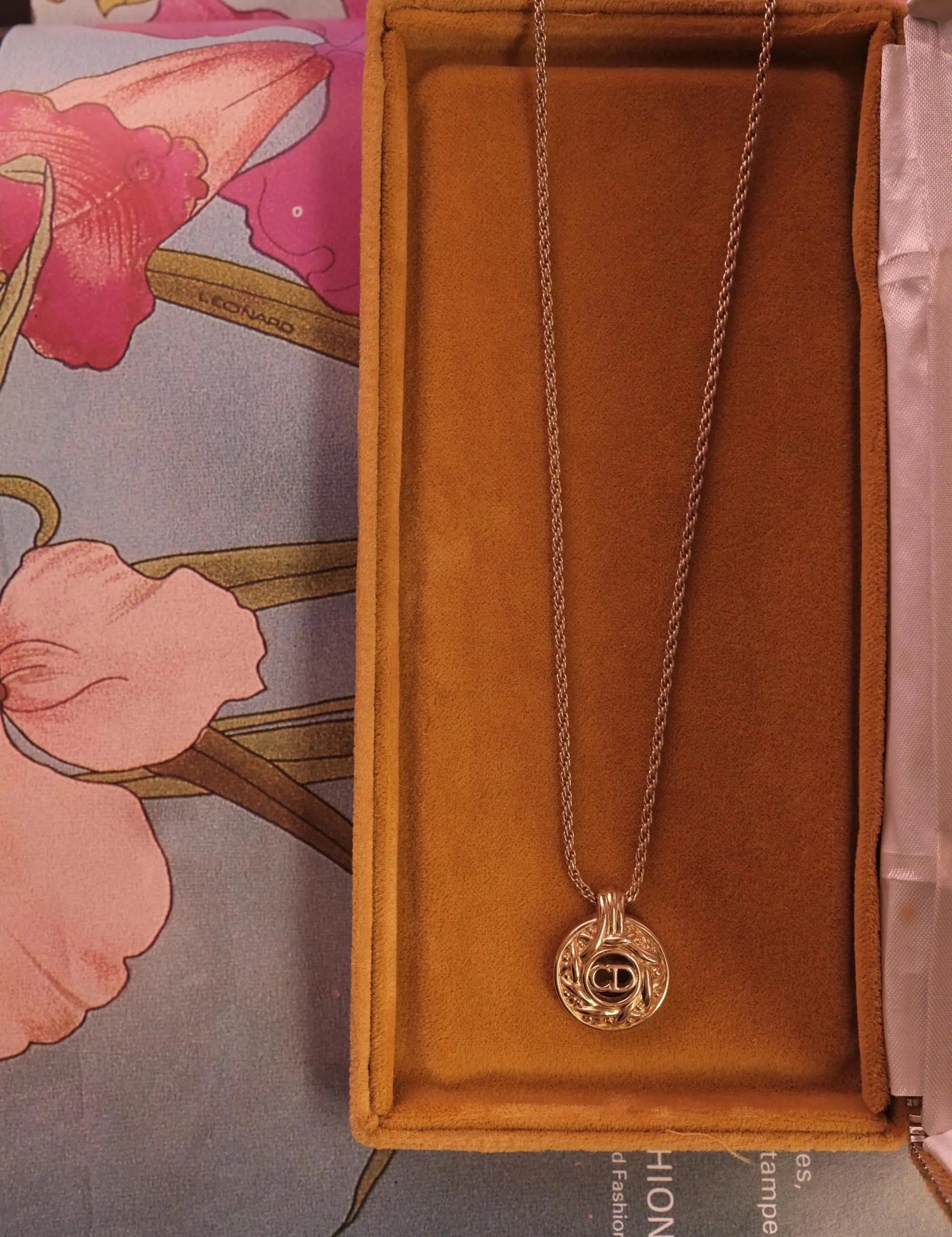 Authentic vintage Dior gold tone CD logo necklace, timeless designer gift for women
