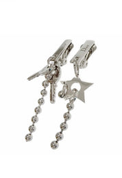 Vintage Christian Dior John Galliano star and key asymmetric clip-on earrings