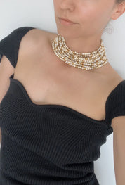 Christian Dior poison necklace Faux Pearl 11 Strand Choker John Galliano Vintage