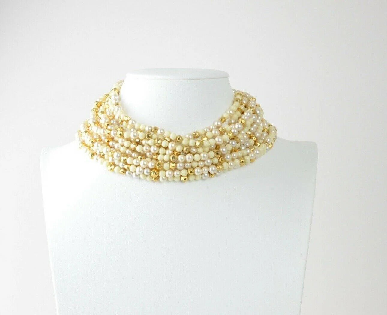 Christian Dior poison necklace Faux Pearl 11 Strand Choker John Galliano Vintage