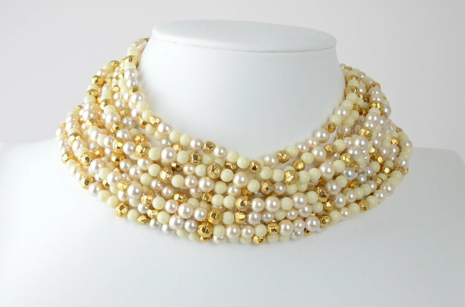 Christian Dior poison necklace Faux Pearl 11 Strand Choker John Galliano Vintage