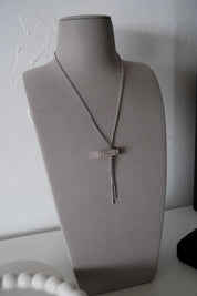Vintage Christian Dior designer silver tone logo charm necklace from the Galliano era, elegant luxury fashion jewelry for women who love vintage accessories
