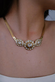 Vintage Christian Dior gold floral jewelry set, refined premium designer piece signed Dior Germany