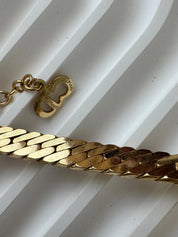 Rare vintage Christian Dior gold plated floral necklace and earrings set, collectible luxury designer jewelry