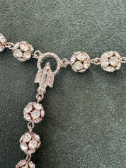 Vintage Dolce & Gabbana crystal cross necklace in silver tone, refined designer jewelry and rare luxury piece for sophisticated women