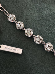 Vintage Dolce & Gabbana crystal cross necklace in silver tone, refined designer jewelry and rare luxury piece for sophisticated women