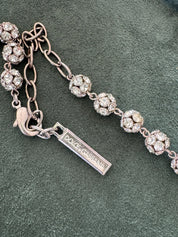 Vintage Dolce & Gabbana crystal cross necklace in silver tone, refined designer jewelry and rare luxury piece for sophisticated women