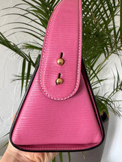 Vintage Fendi pink leather top handle handbag, Italian designer luxury bag for women who love fashion
