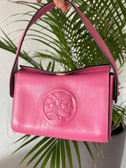 Vintage Fendi pink leather top handle handbag made in Italy, refined designer luxury bag for sophisticated women