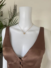 Vintage Givenchy gold tone G logo necklace and earrings set with crystal rhinestones