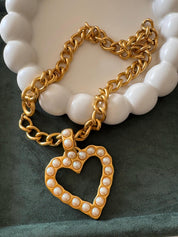 Vintage Givenchy gold plated heart necklace, refined designer jewelry and perfect luxury gift for her