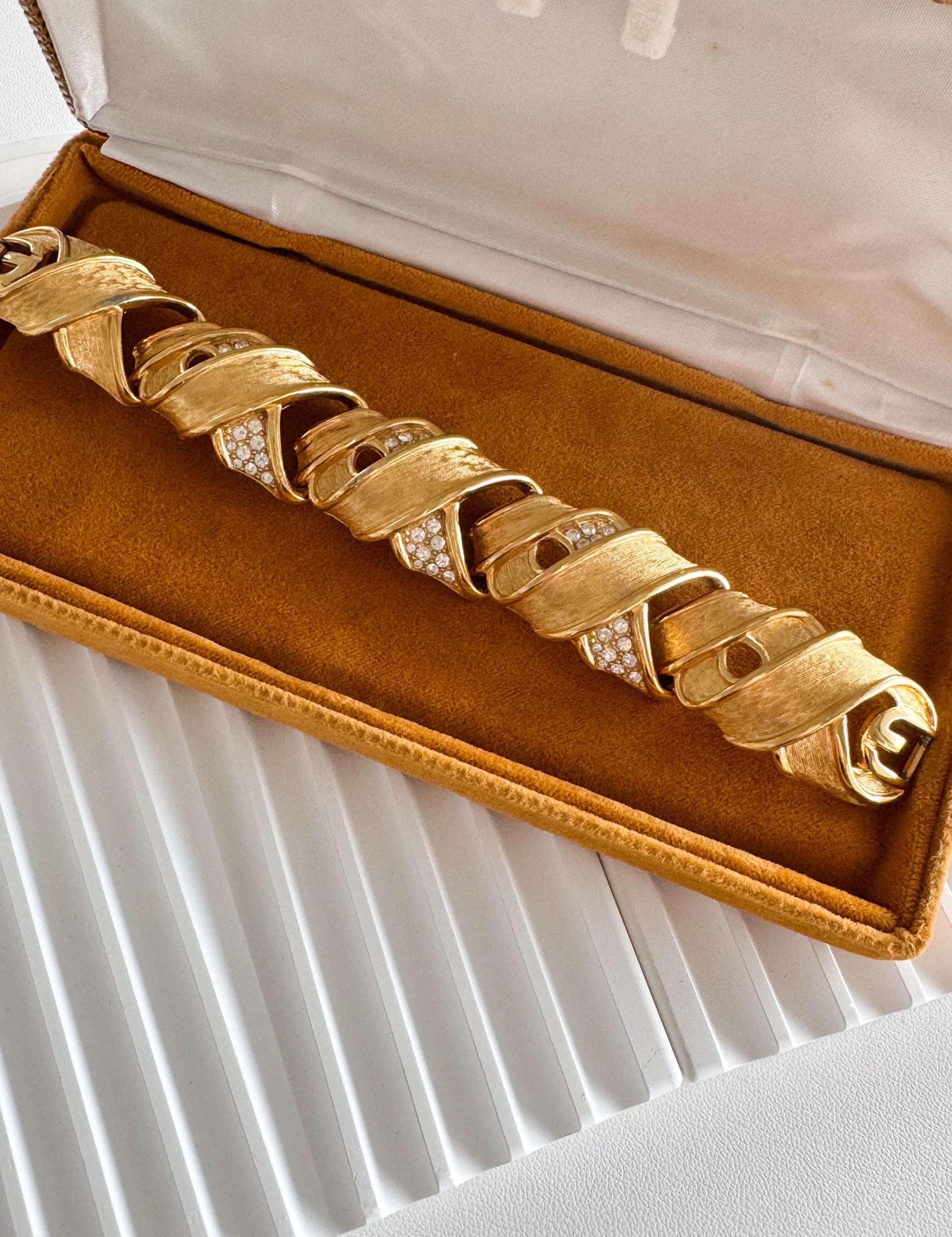 Vintage Givenchy chunky gold statement bracelet with modern unisex appeal