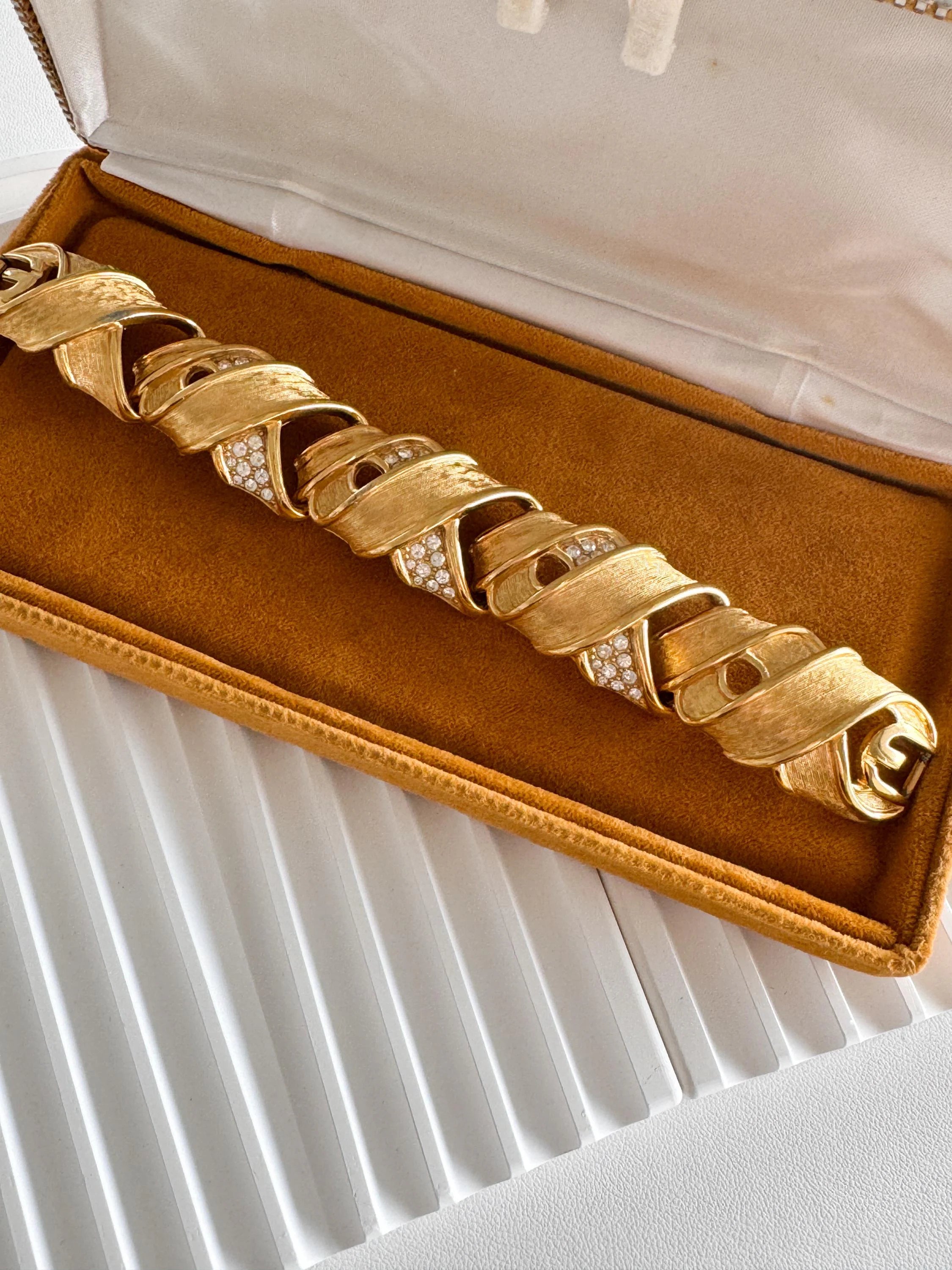 Vintage Givenchy chunky gold statement bracelet with modern unisex appeal