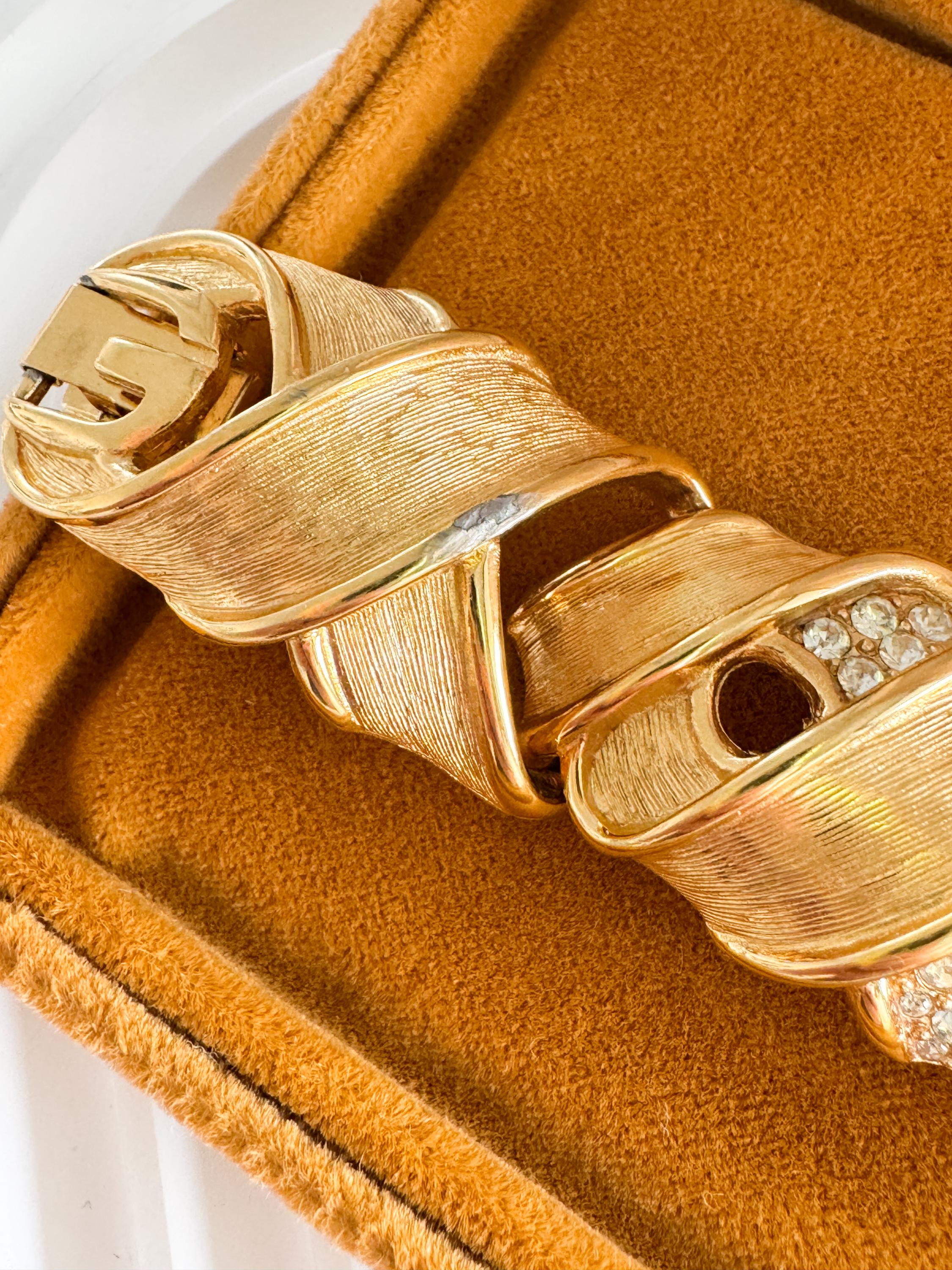 Vintage Givenchy gold statement bracelet with bold yet wearable modern edge