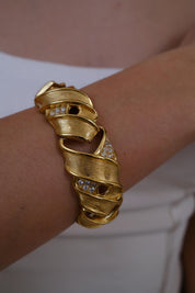 Vintage Givenchy gold statement bracelet with bold yet wearable modern edge
