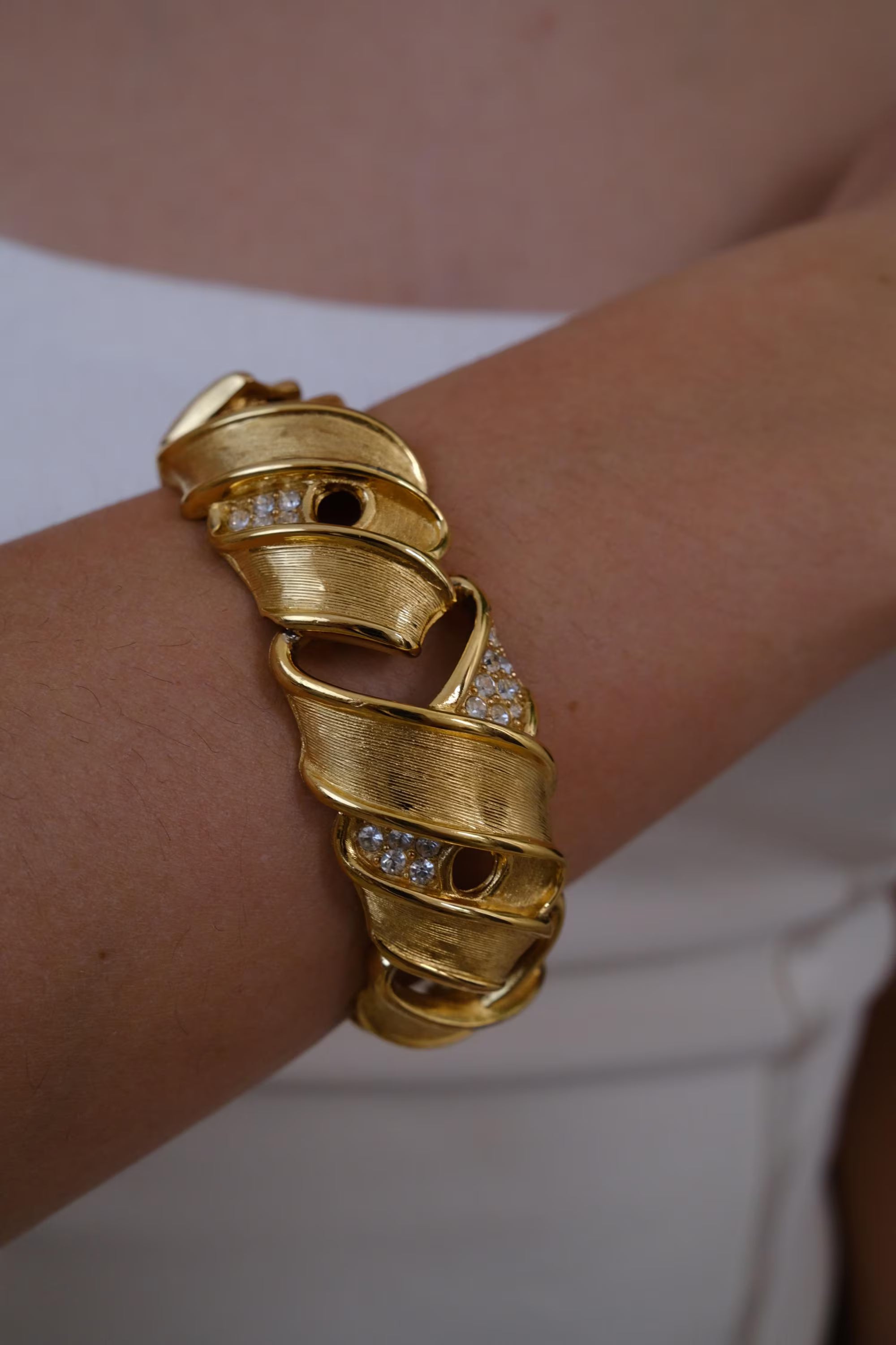 Vintage Givenchy gold statement bracelet with bold yet wearable modern edge