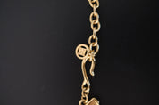 Vintage Givenchy gold-tone cross necklace with double snake chain and oversized statement pendant