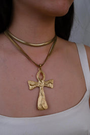 Signed Givenchy double snake chain necklace clasp detail