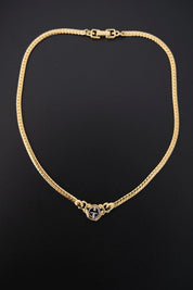 Vintage Givenchy 40 cm gold-tone logo chain choker necklace