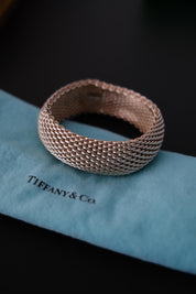 Vintage Tiffany & Co. Somerset sterling silver 925 mesh bangle bracelet