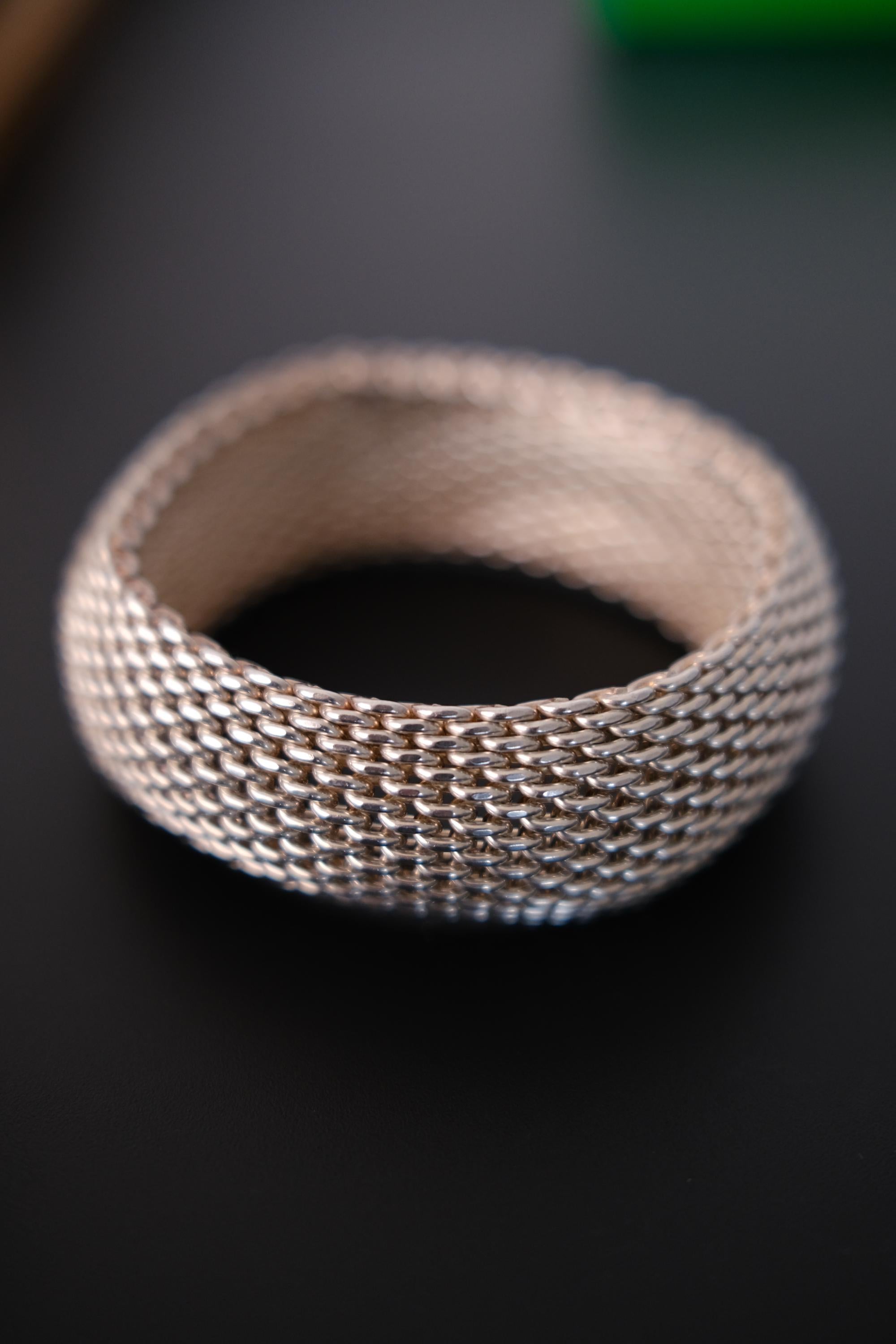 Vintage Tiffany Somerset mesh bangle bracelet 7 cm inner diameter