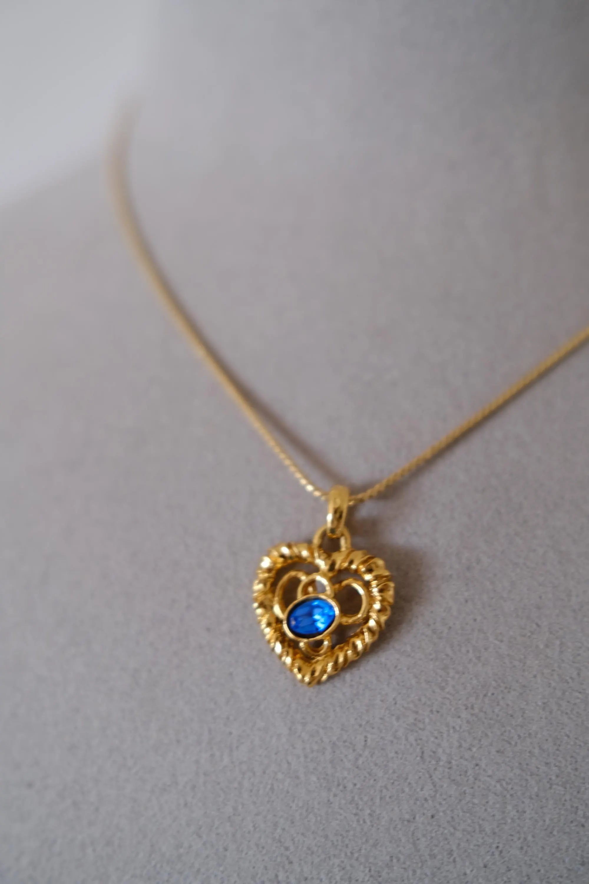 Vintage YSL sculptural openwork heart pendant and matching earrings gold-tone detail