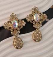 YSL Yves Saint Laurent Vintage Gold Tone Massive Dangle Earrings