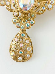 YSL Yves Saint Laurent Vintage Gold Tone Massive Dangle Earrings