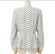 Vintage Yves Saint Laurent black and white zigzag jacket back view